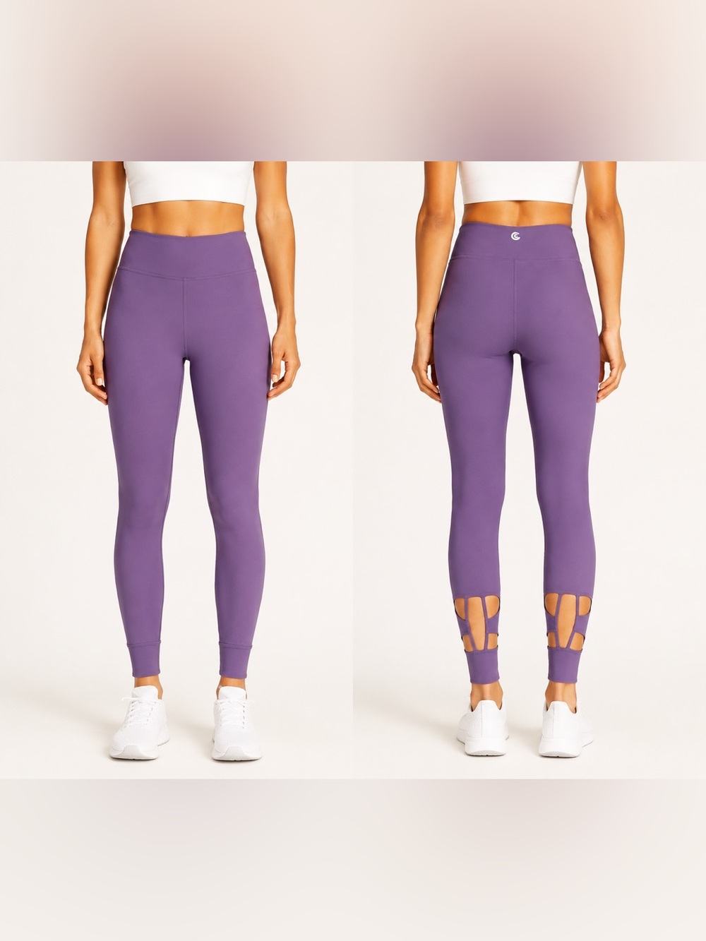 Johnny Was Calme Endurance Purple Cutout High Rise Leggings S MSRP $128